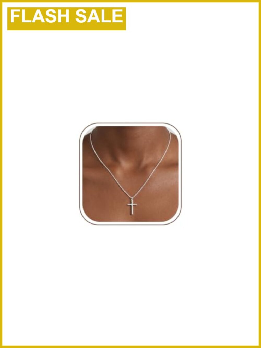 925 Sterling Silver Cross Necklace 1MM Box Chain Women Jewelry Gift